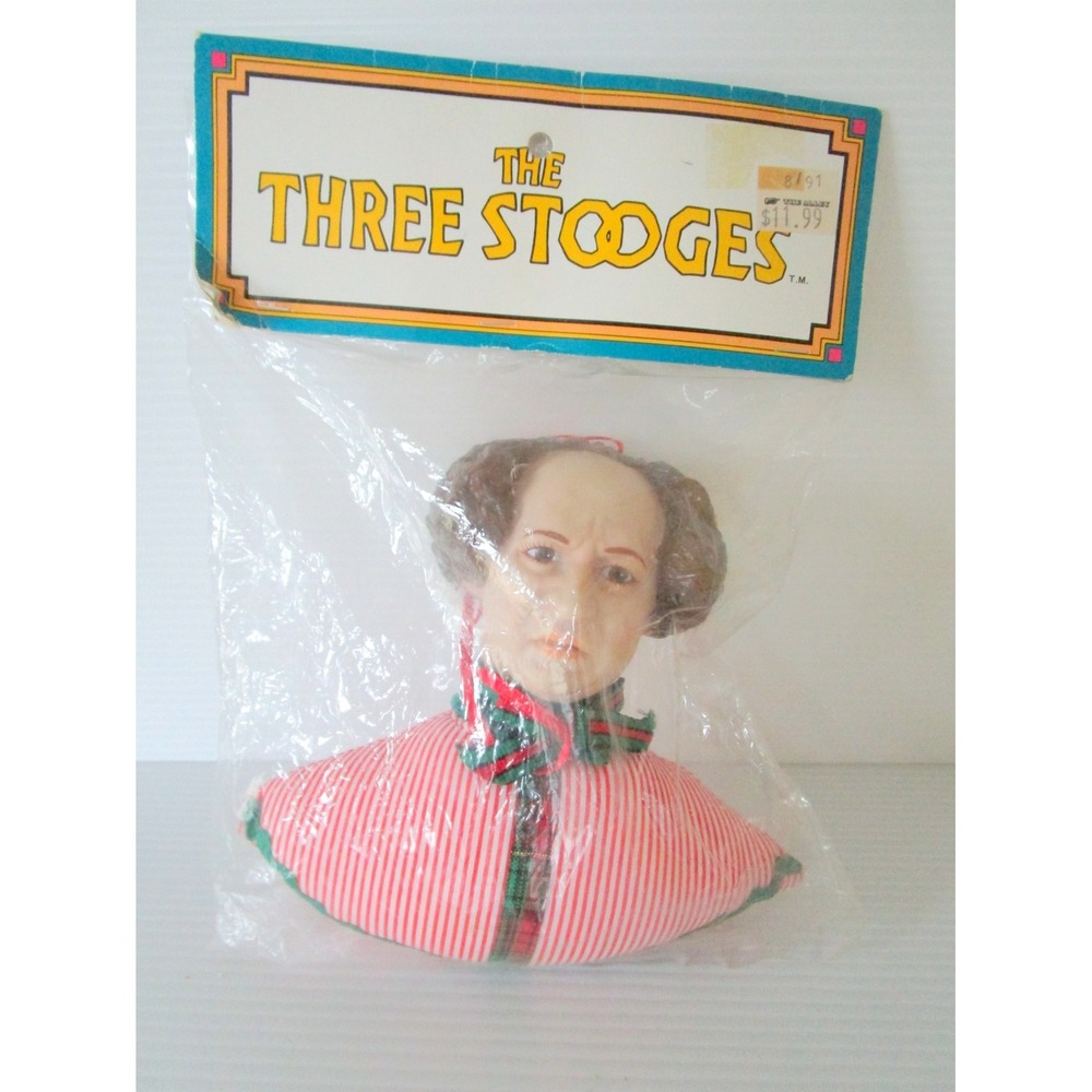 Three Stooges Larry Christmas Ornament Large VIntage NEW 1990 Hamilton Gifts NIP
